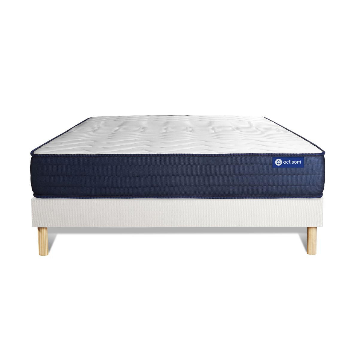 BETT Actimemo life Memory-Schaum 180 x 220 cm h4 - Kit Bettgestell Weiß - Beige/Weiß, Karton/Holz (180/220cm) - ACTISOM