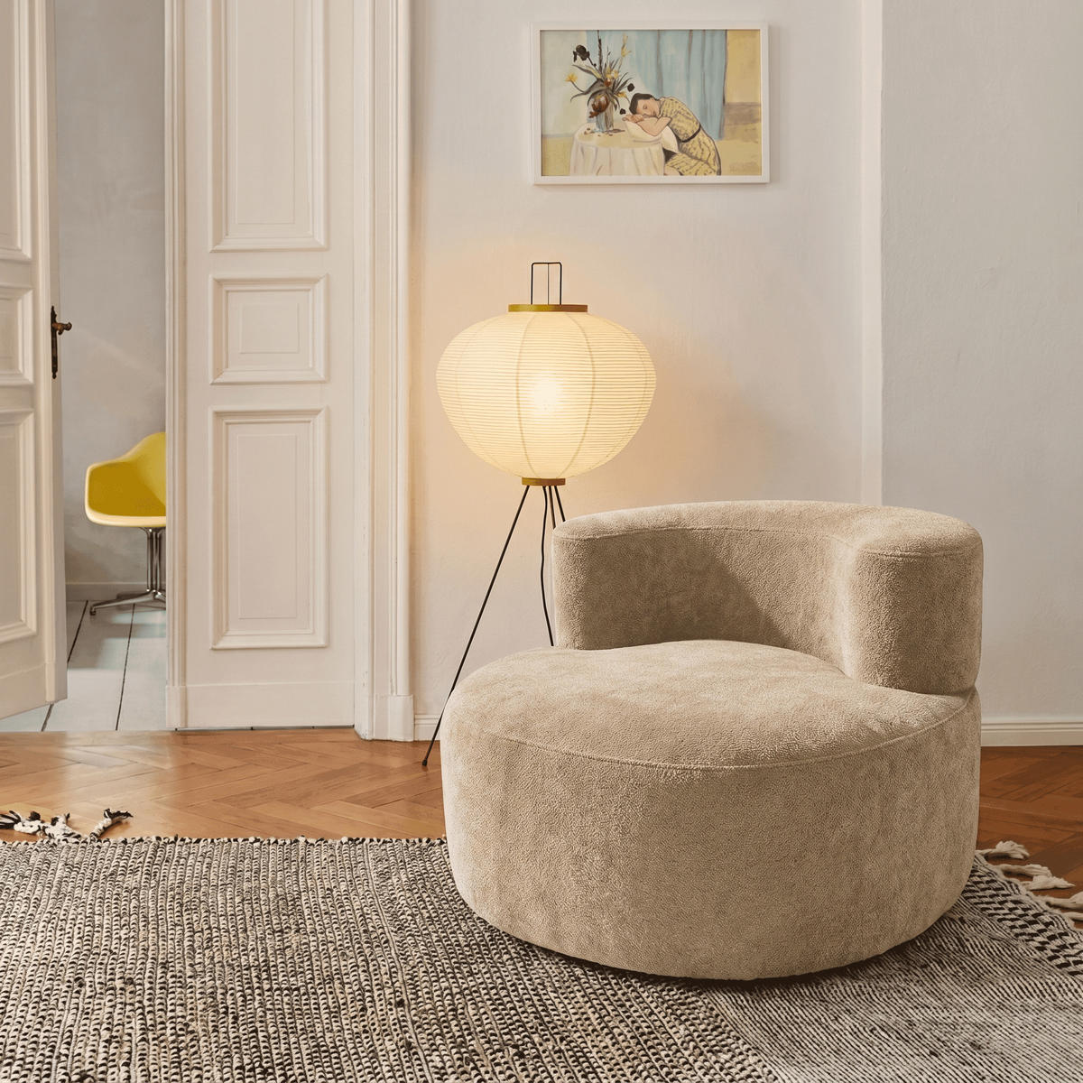 WOHNZIMMERSESSEL Milo 1-Sitzer - Sand - Beige, Textil (110/75/102cm) - COCO Living