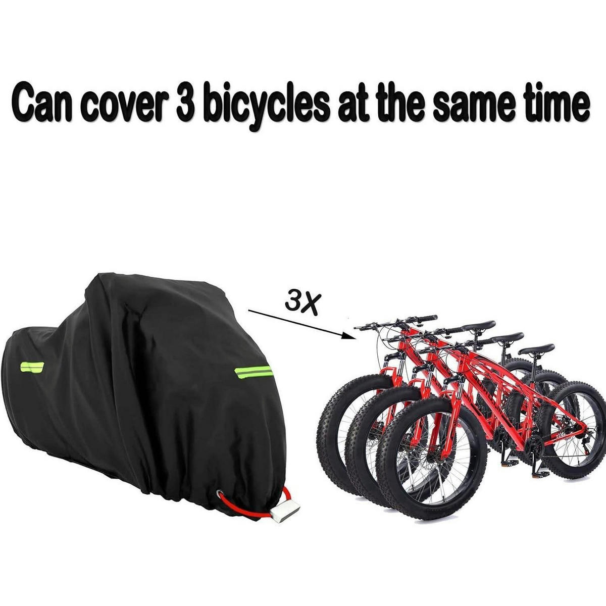 FAHRRADABDECKUNG Oxford 210 x 112 x 112 cm mit Schlosslöchern und Reflexstreifen - Schwarz, Textil (112/112/210cm)