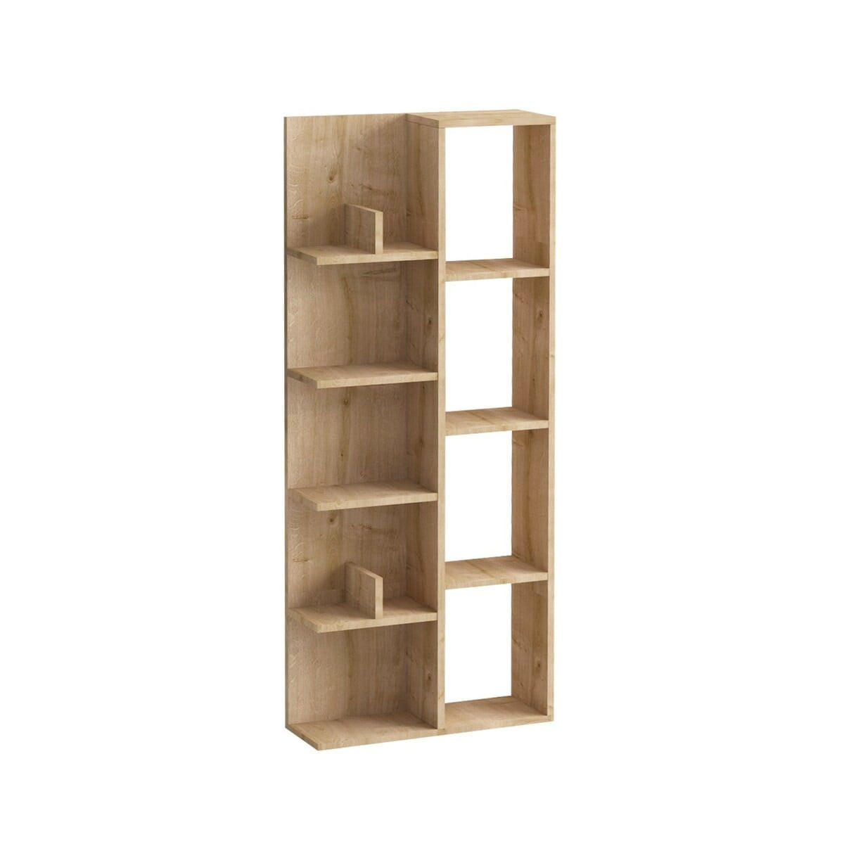 BÜCHERREGAL mit 4 Fächern und 4 Regalböden 60/18/150 cm - Eichefarben, Holzwerkstoff (18/150/8cm) - Calicosy