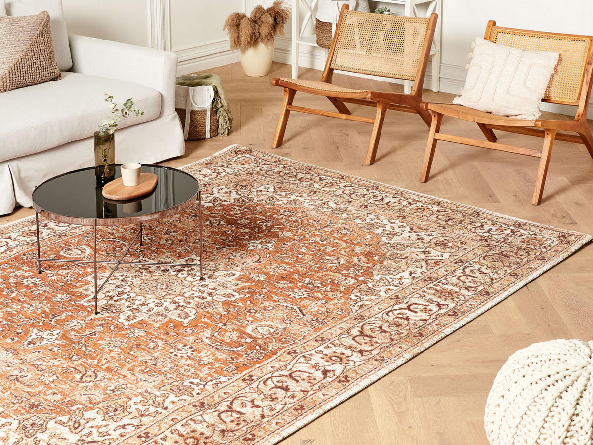 KURZFLOR-TEPPICH Hayat 300/200 cm - Orange, Textil (200/300cm) - Beliani