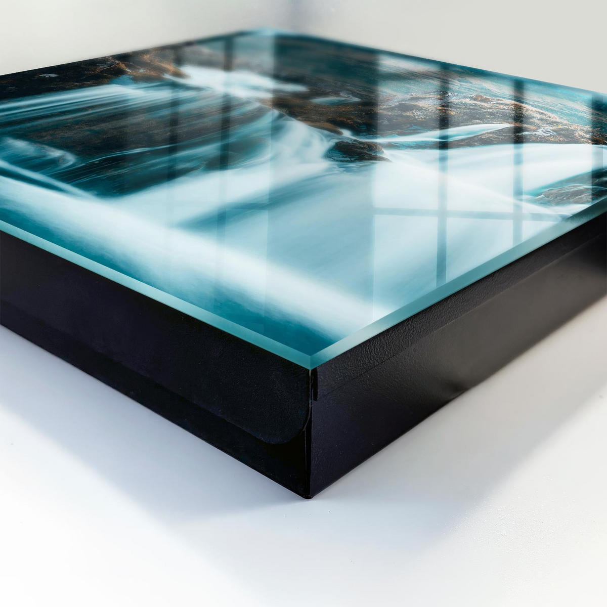 SCHLÜSSELBOX Schwarz 30x30 cm- Türöffnung nach rechts - Die Majestät der Natur - Blau, Metall (30/30/5cm) - TULUP