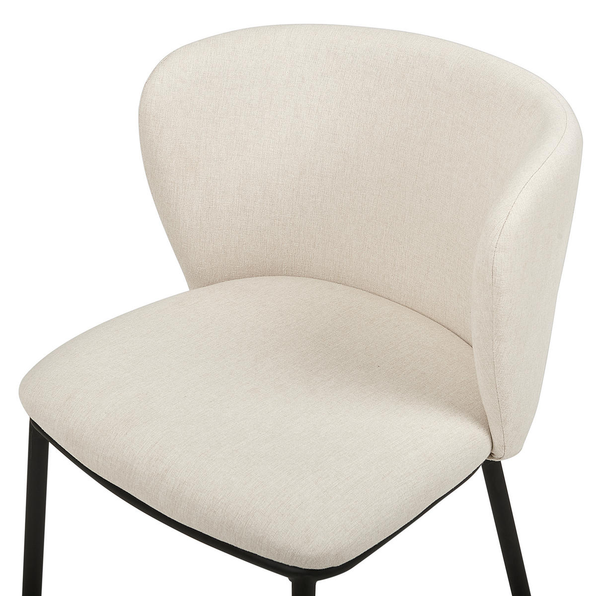 ESSZIMMERSTUHL 2er-Set Polsterbezug Beige Mina - Beige, Textil/Metall (45/75/52cm) - Beliani