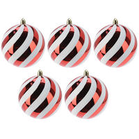 WEIHNACHTSKUGELN unzerbrechlich Ø 8 cm 5er-Set - Rot, Kunststoff (8.1/39.5/8.1cm) - Home Styling Collection