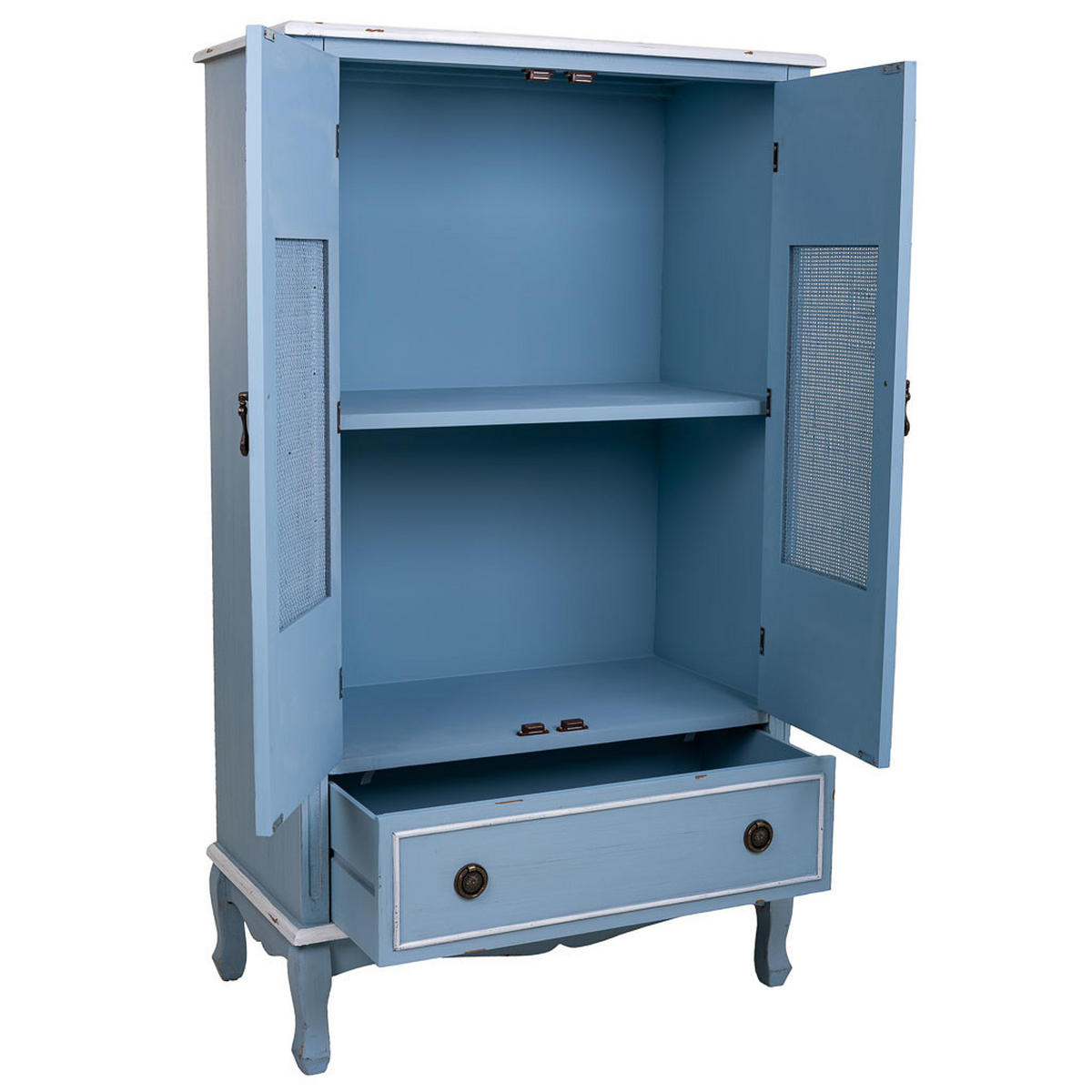 SCHRÄNKE aus Holz 80x42x138 cm - Blau, Holz (80/138/42cm) - Wanderlust
