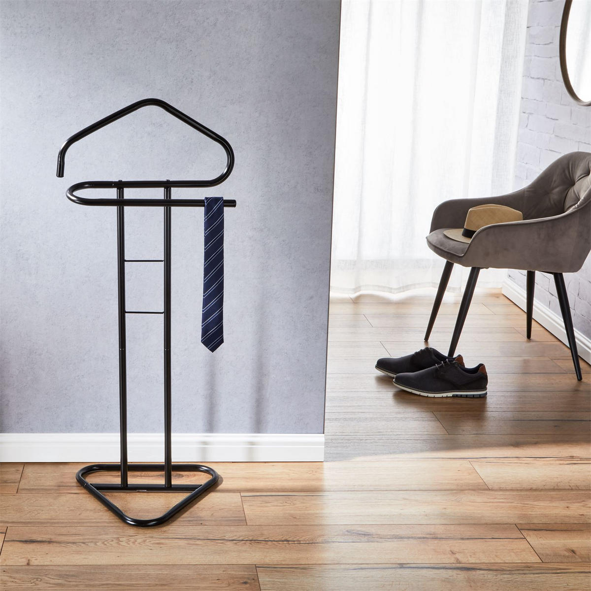 HERRENDIENER CAMILO - Schwarz, Metall (45/107/36cm) - IDIMEX