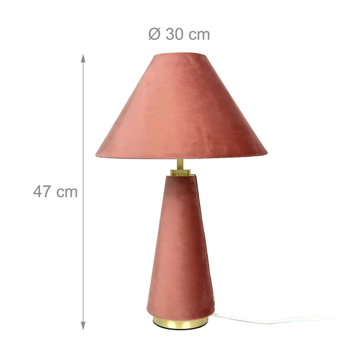 TISCHLAMPE - Rosa, Textil/Metall (30/30/47cm) - Relaxdays
