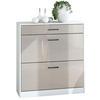 SCHUHSCHRANK Elvas Front in Sandgrau Hochglanz - Sandfarben, Holzwerkstoff (89/95.5/27cm) - Vladon