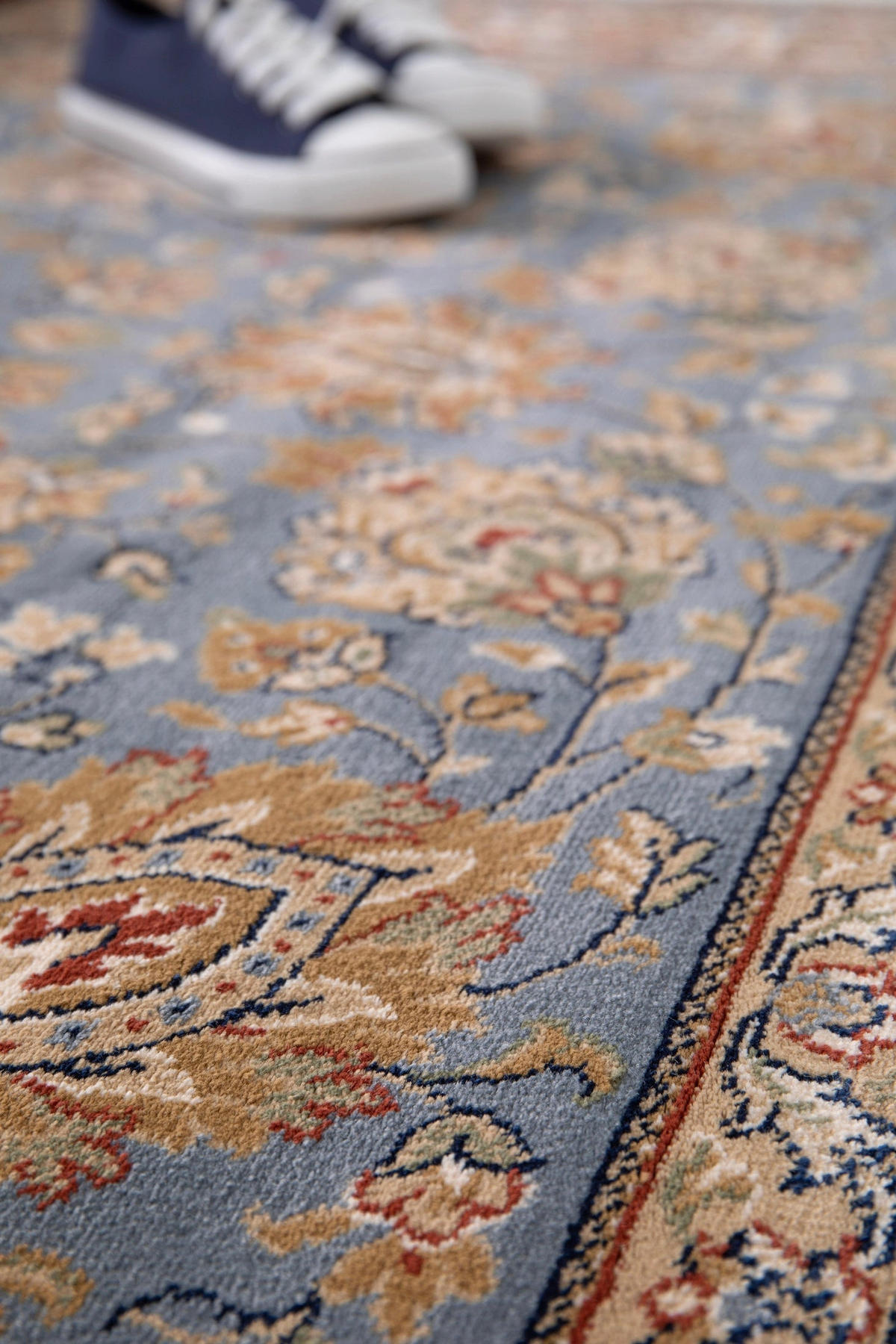 DESIGN Teppich mit Blumenmuster blau - Blau, Textil (170/230cm) - AFK Living