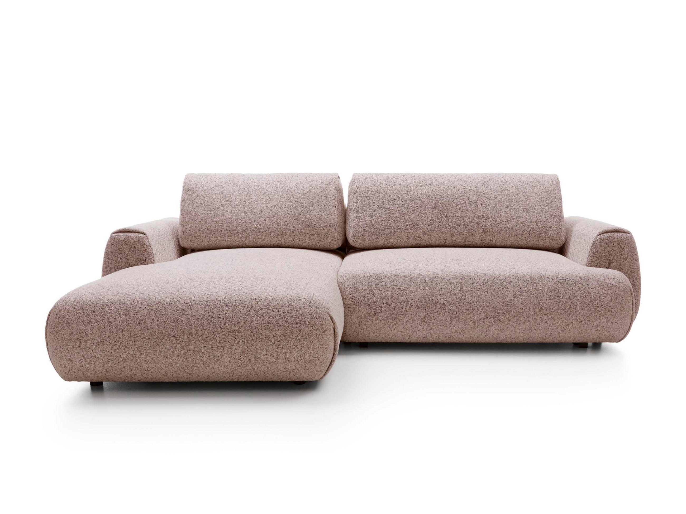 ECKSOFA Morena Rosa, mit Schlaffunktion, linke seite - Schwarz/Rosa, Holzwerkstoff/Textil (167/270cm) - Bettso