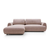 ECKSOFA Morena Rosa, mit Schlaffunktion, linke seite - Schwarz/Rosa, Holzwerkstoff/Textil (167/270cm) - Bettso