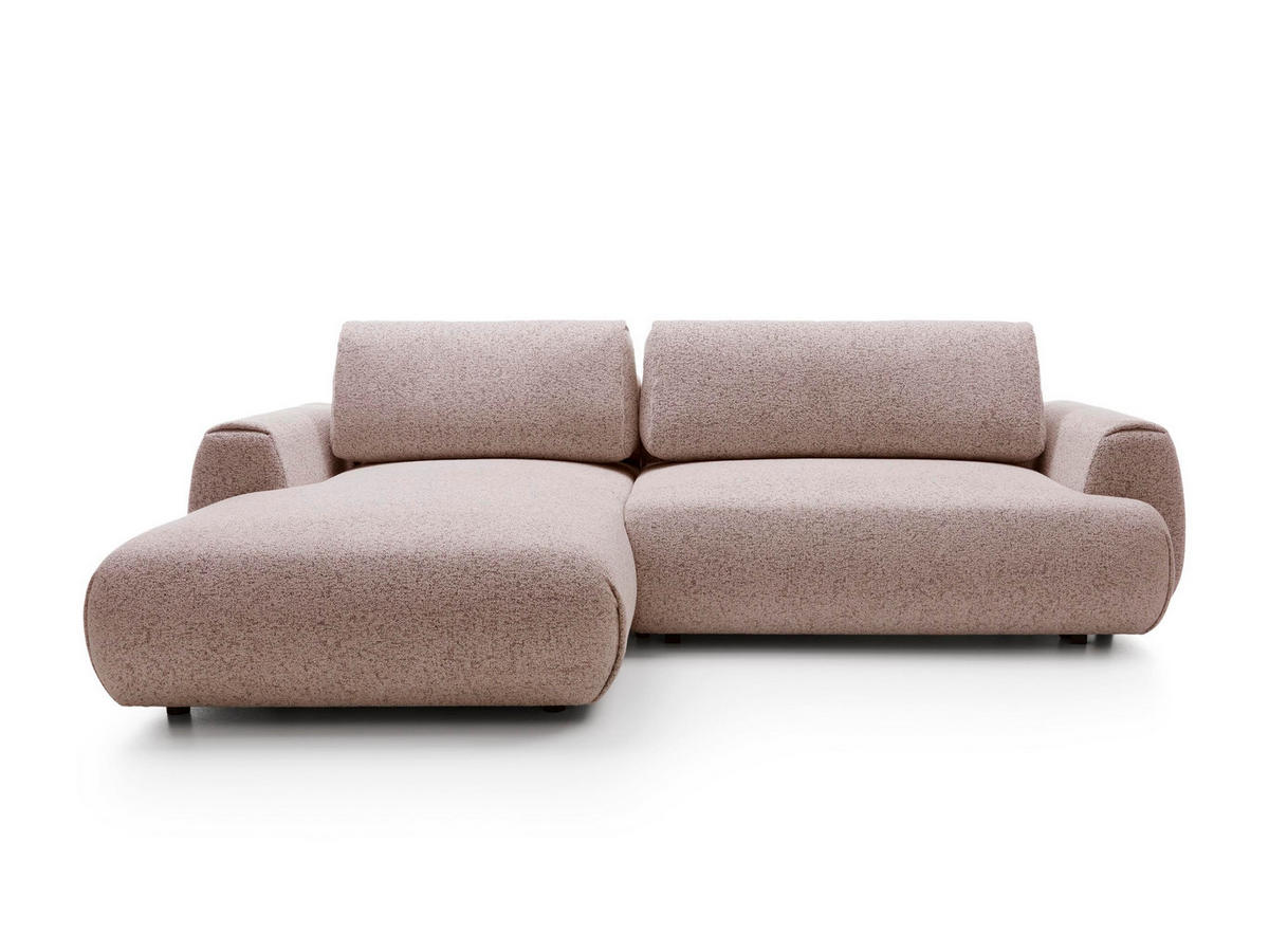 ECKSOFA Morena Rosa, mit Schlaffunktion, linke seite - Schwarz/Rosa, Holzwerkstoff/Textil (167/270cm) - Bettso
