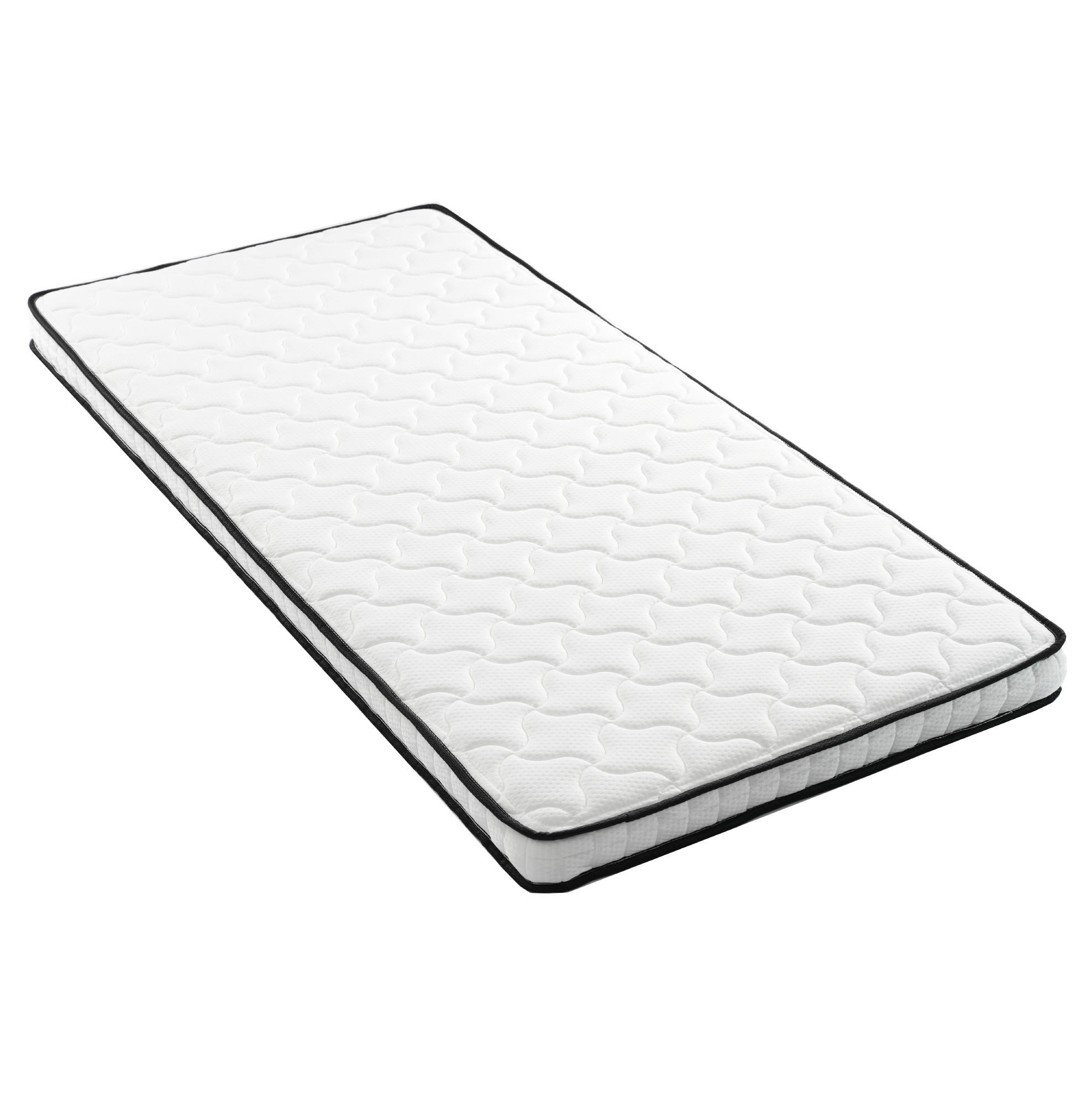 MATRATZE 90/200 cm aus Stoff und Metall mit ergonomischem Design, Weiß - Weiß, Textil (90/200cm) - OKMYHOME