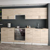 KÜCHENZEILE LECO 240 licht sonoma - Sonoma Eiche, Holzwerkstoff (240/82/46cm) - roe furniture