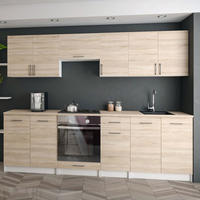 KÜCHENZEILE LECO 240 licht sonoma - Sonoma Eiche, Holzwerkstoff (240/82/46cm) - roe furniture