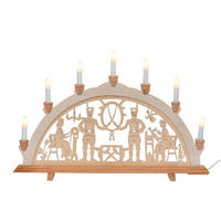 SCHWIBBOGEN Bergleute 7-flammig - Multicolor, Holz (0.1/1/0.1cm) - Dekoteam24