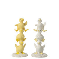 DEKOOBJEKT ENTE ANGEHÄUFT Weiß - Weiß, Glas/Naturmaterialien (8/21/9cm) - J-Line