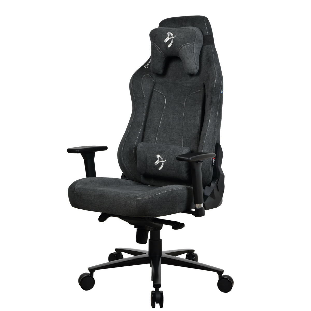GAMINGSTUHL Vernazza XL Soft Fabric™ Dunkelgrau - Dunkelgrau/Schwarz, Textil/Metall (76/138/53cm) - Arozzi