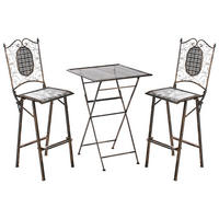GARTENBAR Set klappbar Metall Schwarz Bormio - Goldfarben/Schwarz, Metall - Beliani