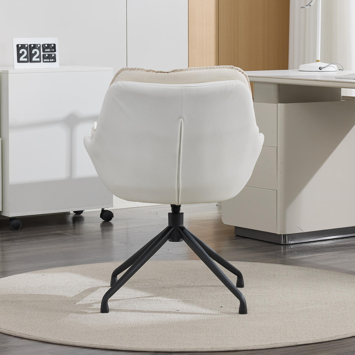 STUHL Kunstleder mit 360°-Drehfunktion, DE-42311, Beige - Beige, Metall (66/80/67.5cm) - ComfortXL