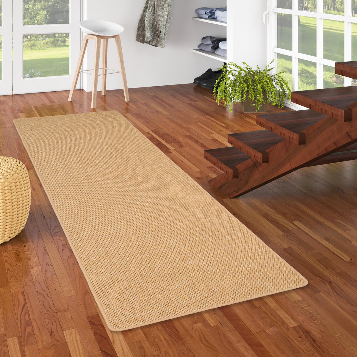 LÄUFER TEPPICH BENTZON FLACHGEWEBE - Nussbaumfarben, Textil (100/400cm) - Snapstyle