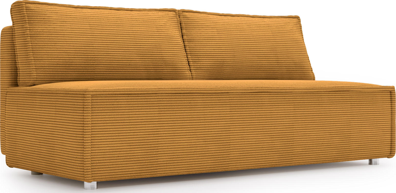 SCHLAFSOFA Diana mit Bettkasten, Senfgelb 200/89/100 cm - Edelstahlfarben/Orange, Textil/Metall (200/89/100cm) - WFL GROUP