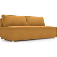 SCHLAFSOFA Diana mit Bettkasten, Senfgelb 200/89/100 cm - Edelstahlfarben/Orange, Textil/Metall (200/89/100cm) - WFL GROUP