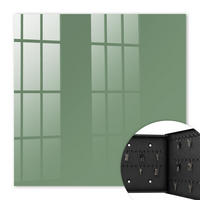 SCHLÜSSELBOX Schwarz 30x30 cm- Türöffnung nach rechts - Gedämpftes Grün - Grün, Metall (30/30/5cm) - TULUP