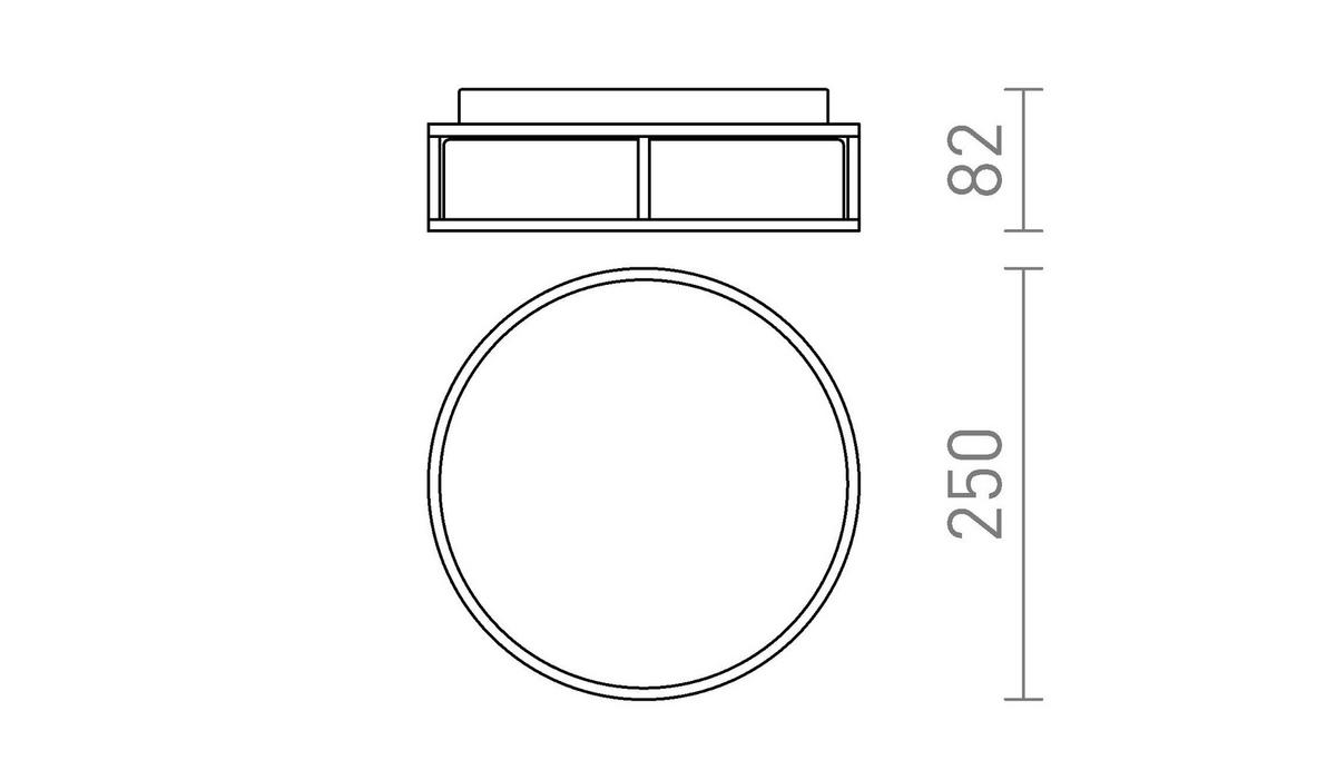 DECKENLEUCHTE GRANDE LED 25 Opalglas 12 W IP44 - Chromfarben, Glas (25/25/82cm) - Rendl
