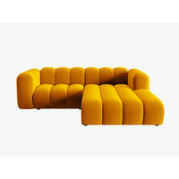 ECKSOFA modular rechts Lupine aus Samt gelb 3 Sitzplätze - Gelb, Textil (177/230cm) - Micadoni