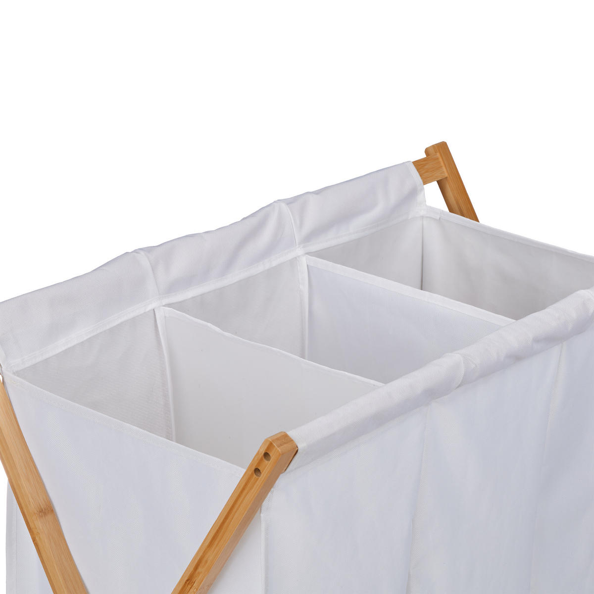 WÄSCHEKORB - Multicolor, Holz/Textil (74/71/42cm) - Relaxdays