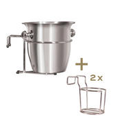 STRANDKORB Zubehör Becherhalter und Champagnerkühler - Silberfarben/Braun, Metall (23/21/29cm) - Mr. Deko