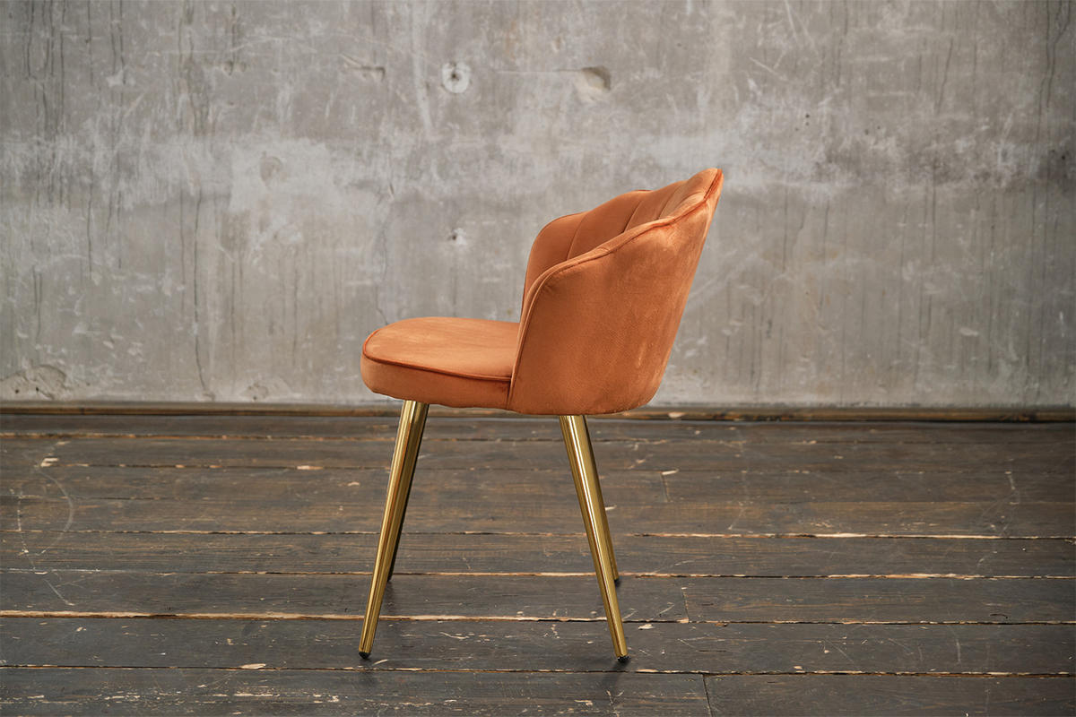 ESSZIMMERSTUHL SALLY Kupfer Velvet - Goldfarben/Kupferfarben, Textil (55/76/57cm) - KAWOLA