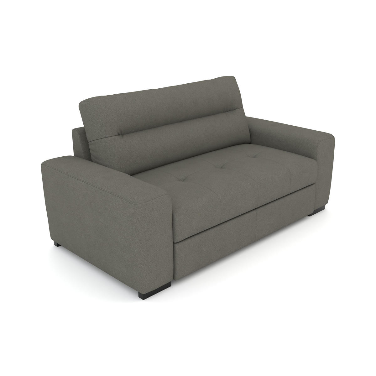 2-SITZER Carlisle Flachgewebe Grün 183/97/93 cm - Graubraun, Kunststoff/Textil (183/93/97cm) - foamnova