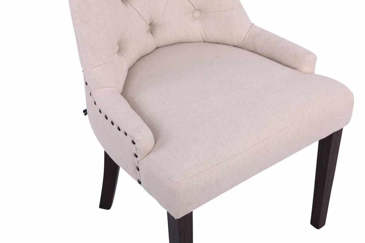 WOHNZIMMERSTUHL 2er Set Stoff creme - Creme, Holz/Textil (55/92/58cm) - CLP