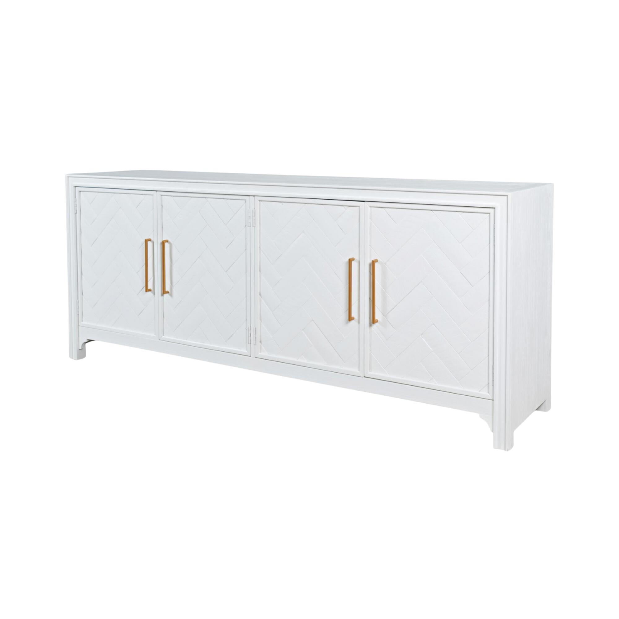 SIDEBOARD AVOLA Weiß 201x46x82 cm - Weiß, Holz (201/82/46cm) - FURNLUX