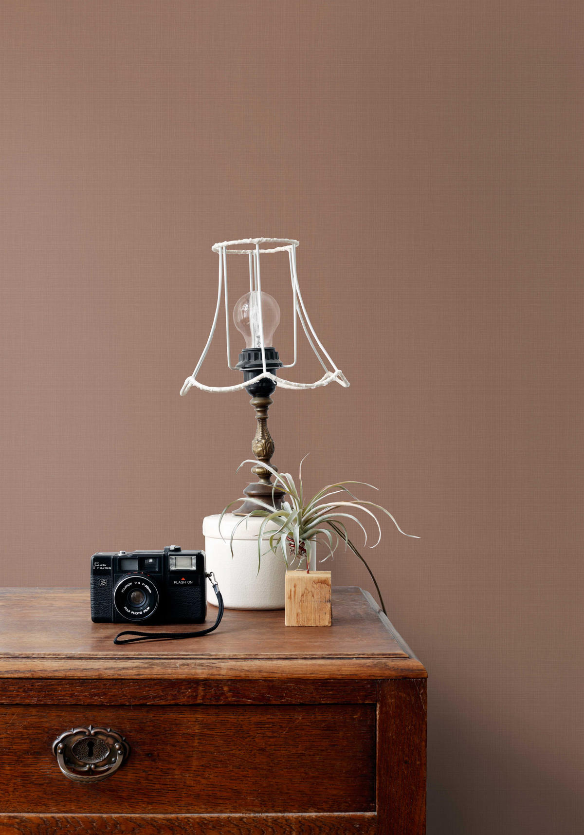 TAPETE Leinen-Optik 53 cm x 10.05 m - Terracotta, Papier (53/1000cm) - ESTAhome