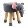 KINDERHOCKER Elefant, Grau - Grau, Holz/Textil (21/29/41cm) - dasmöbelwerk