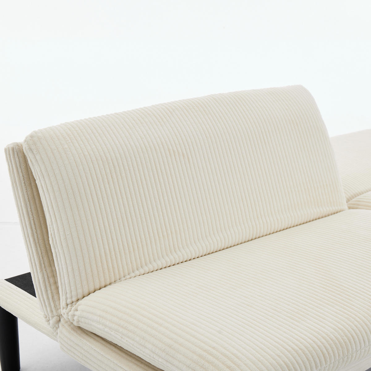 SOFA aus Samt und Holz mit 3-Stufen-Rückenlehne 2-Sitzer, beige - Beige, Textil (84/67/167cm) - Luhomfu