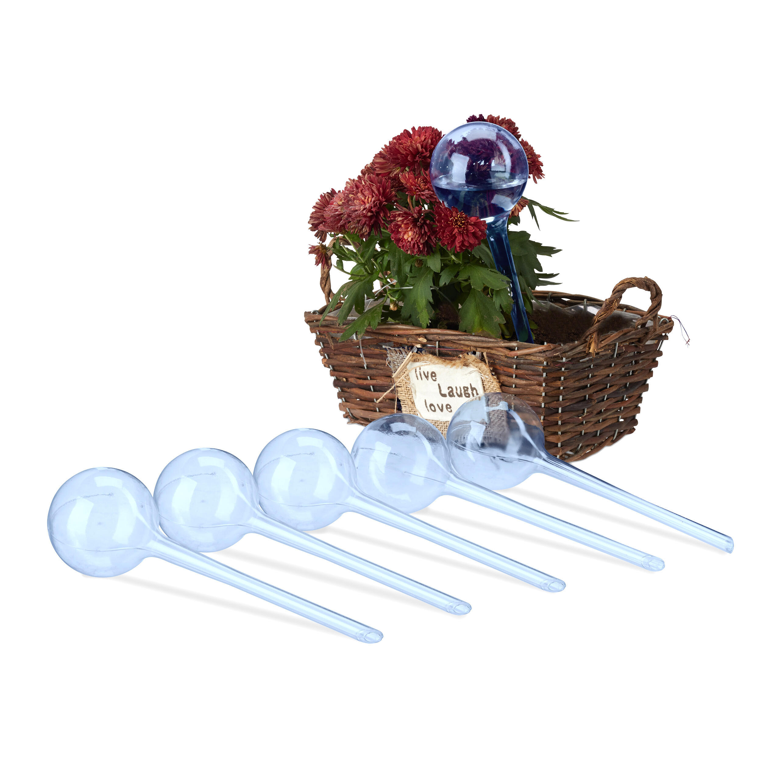 6XBEWÄSSERUNGSKUGEL - Blau, Kunststoff (8/28/8cm) - Relaxdays