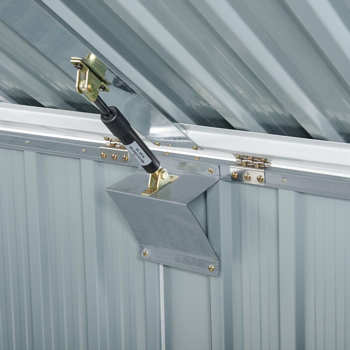 GERÄTEHAUS Weiß Moena - Weiß, Metall (158/134/96cm) - Beliani