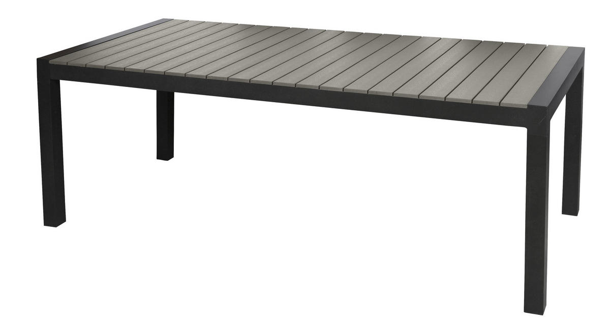 GARTENTISCH Schwarz - Schwarz, Holzwerkstoff (100/343/76cm) - ebuy24