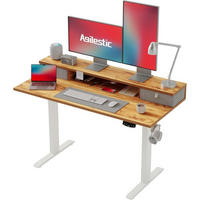 SCHREIBTISCH Höhenverstellbar Elektrisch 120 x 60 cm Hellbraun - Braun, Holzwerkstoff (120/60/75cm)