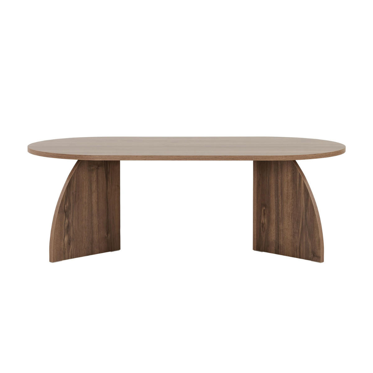 COUCHTISCH mit ovaler Tischplatte und geschwungenen Beinen 120/60/40 cm - Naturfarben, Holzwerkstoff (6.8/60/40cm) - Calicosy