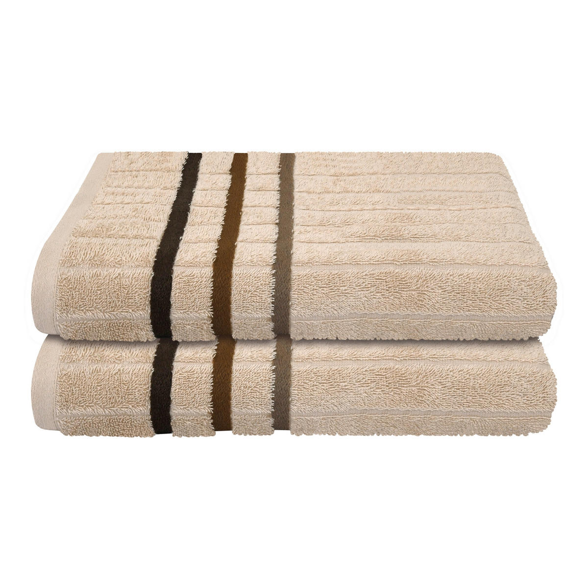 DUSCHTUCHSET Ohio - 2-teilig - 70 x 140 cm - Sand - Sandfarben, Textil (70/140cm) - Uncover by Schiesser