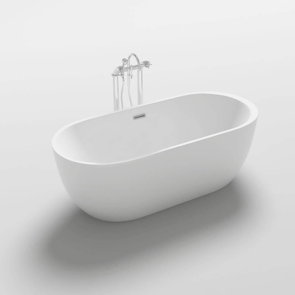 FREISTEHENDE BADEWANNE CODO - Weiß - Weiß, Keramik (170/58/80cm) - Home Deluxe