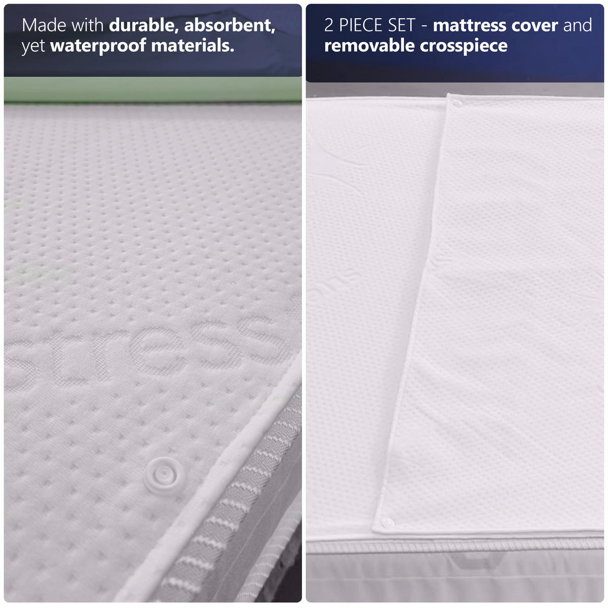 WASSERDICHTER Matratzenschoner 180x190 cm mit Abnehmbarer Schutzauflage - Weiß, Textil (180/190cm) - The White Stone