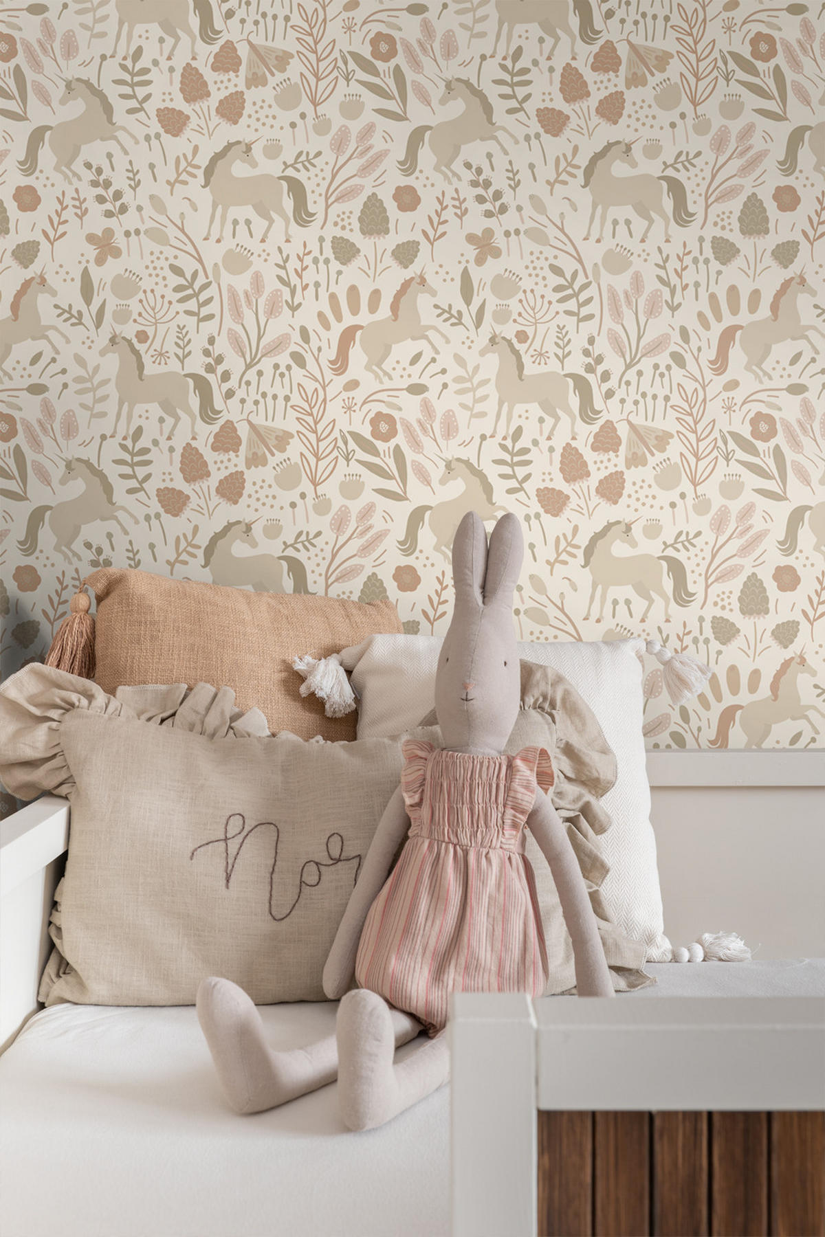 TAPETE Einhörner 53 cm x 10.05 m - Beige, Papier (53/0.1cm) - ESTAhome
