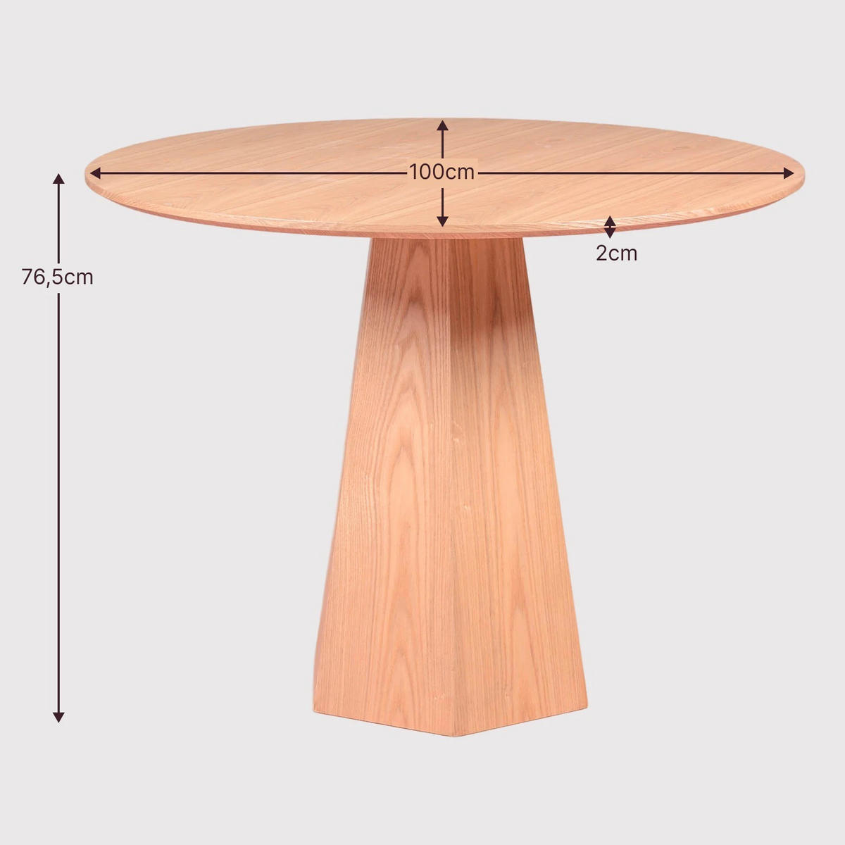 ESSTISCH Rund Eschefarben 100/100/77 cm - Eschefarben, Holz (100/100/77cm) - Nest Dream
