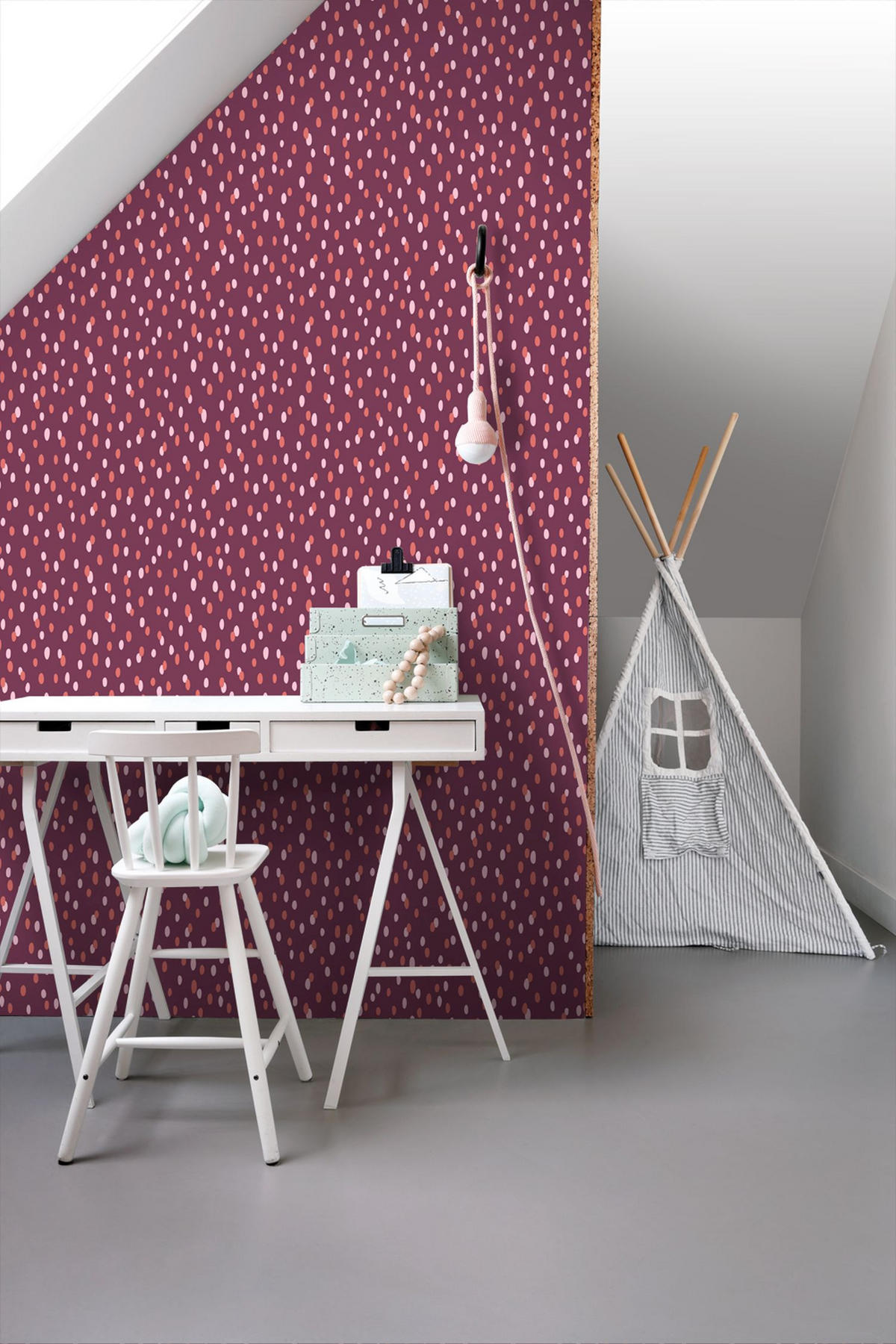 TAPETE Punkte 50 x 900 cm - Lila, Papier (50/0.1cm) - ESTAhome